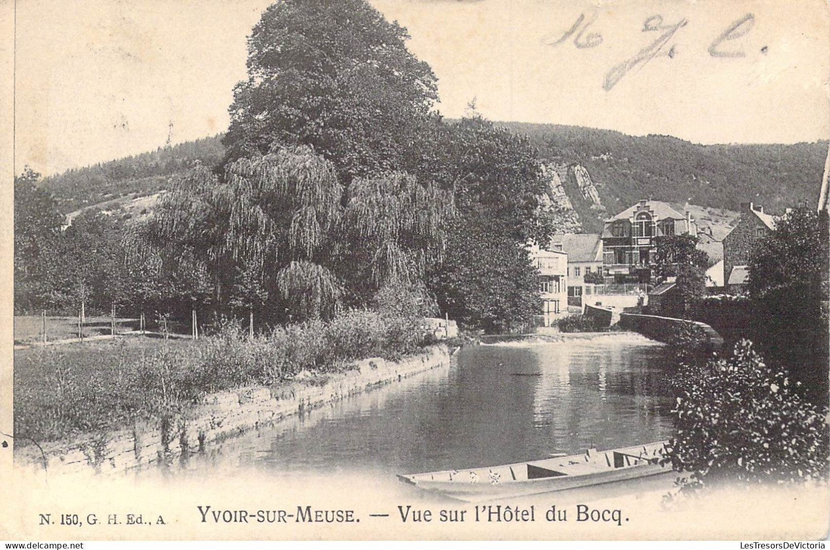 BELGIQUE - Yvoir-sur-Meuse - Vue Sur L'Hôtel Du Bocq - Carte Postale Ancienne - Yvoir