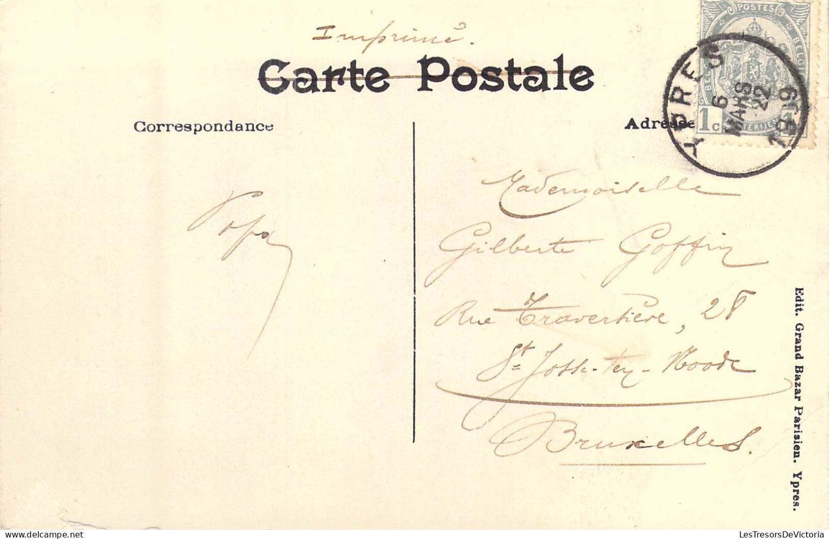 BELGIQUE - Ypres - La Poste - Carte Postale Ancienne - Sonstige & Ohne Zuordnung