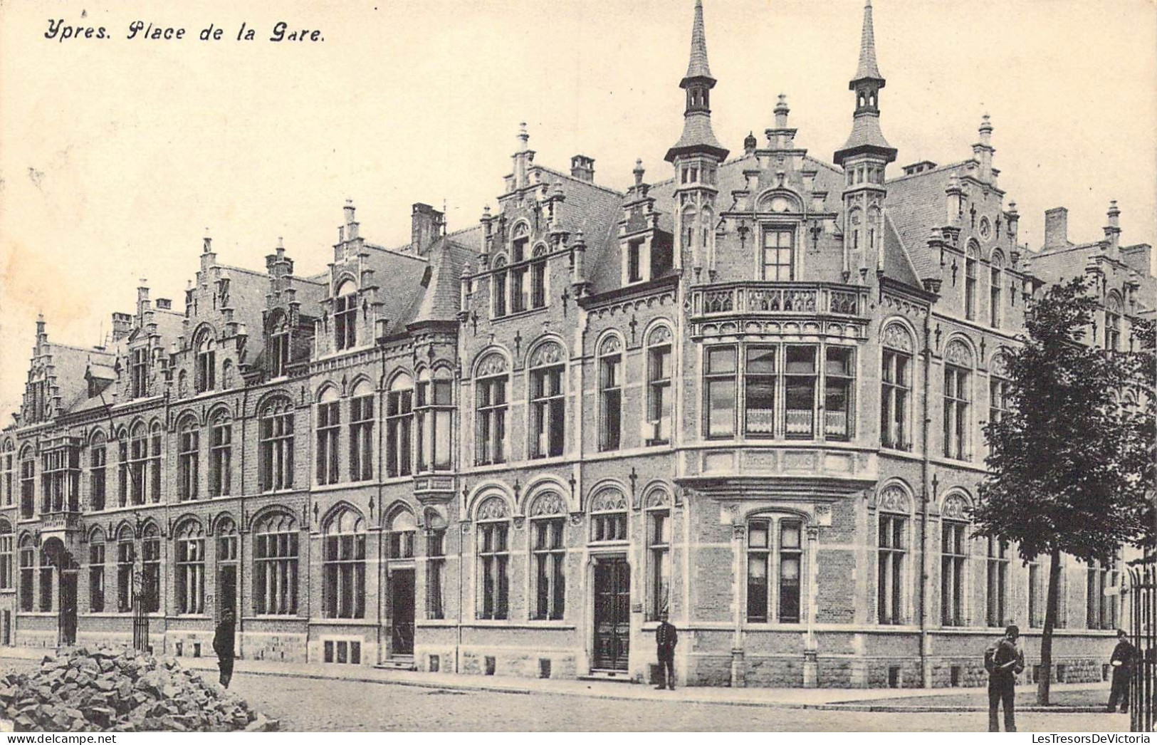 BELGIQUE - Ypres - Place De La Gare - Carte Postale Ancienne - Andere & Zonder Classificatie