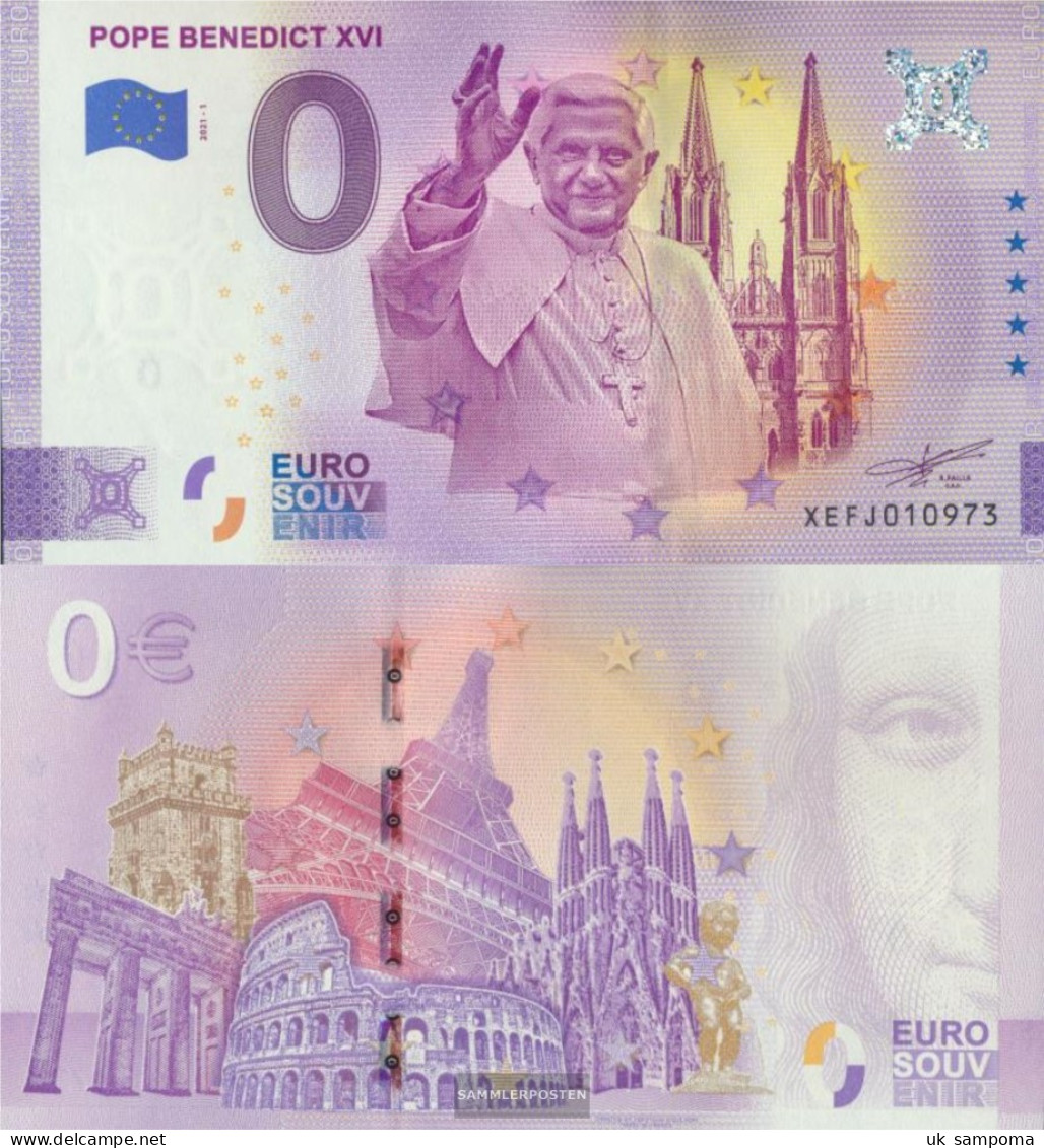 Vatikanstadt Souvenirschein Pope Benedikt XVI. Uncirculated 2021 0 Euro Pope Benedikt XVI. - Vatican