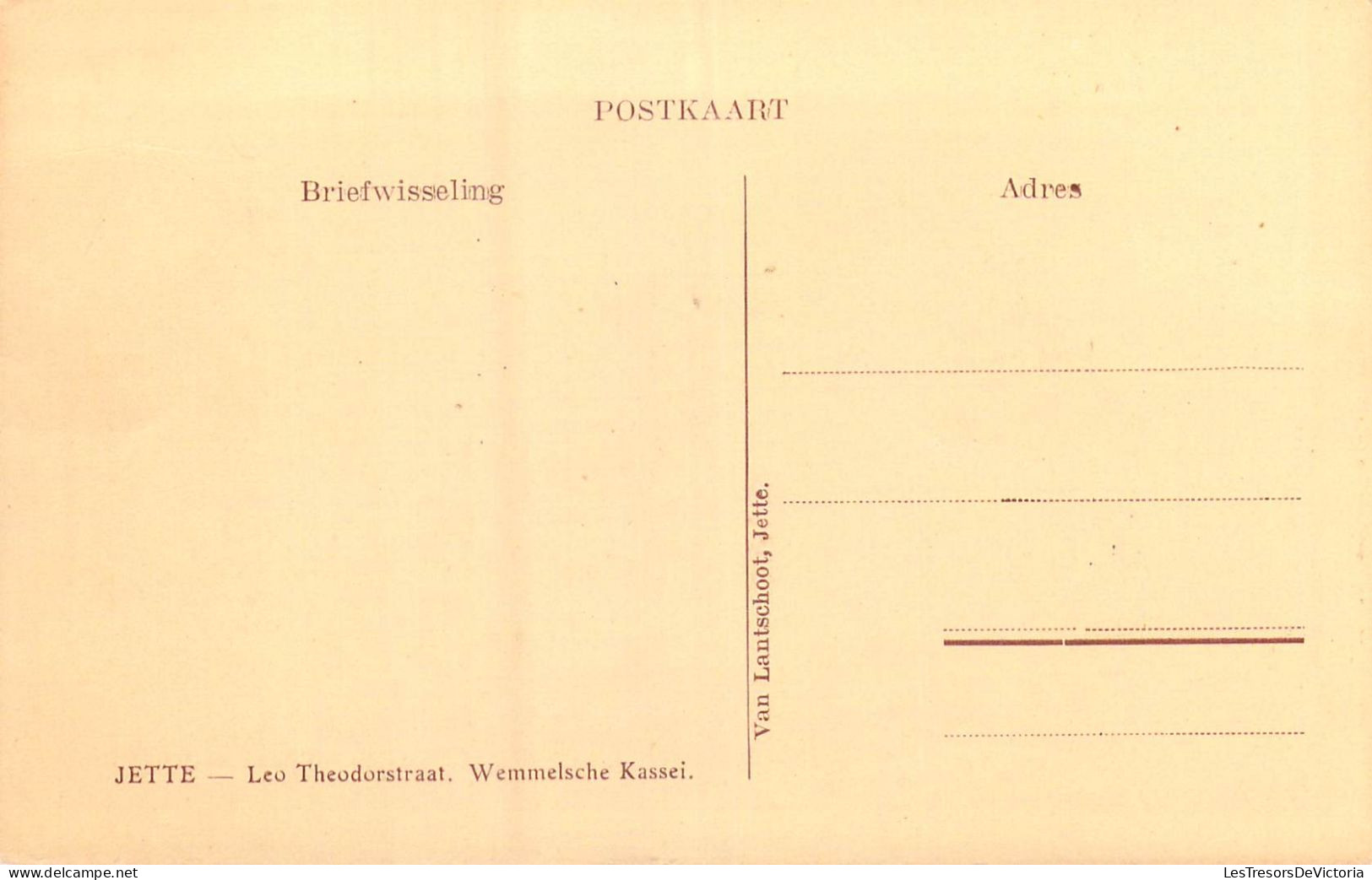 BELGIQUE - Jette - Leo Theodorstraat - Carte Postale Ancienne - Sonstige & Ohne Zuordnung