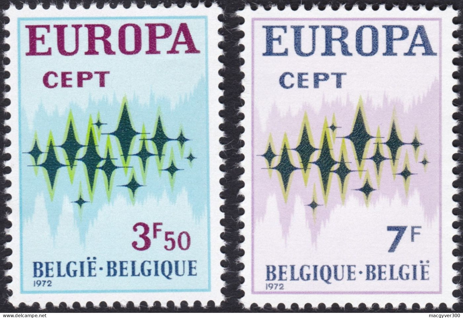 BELGIQUE, 1972, EUROPA ( COB 1623-1624**) - 1972