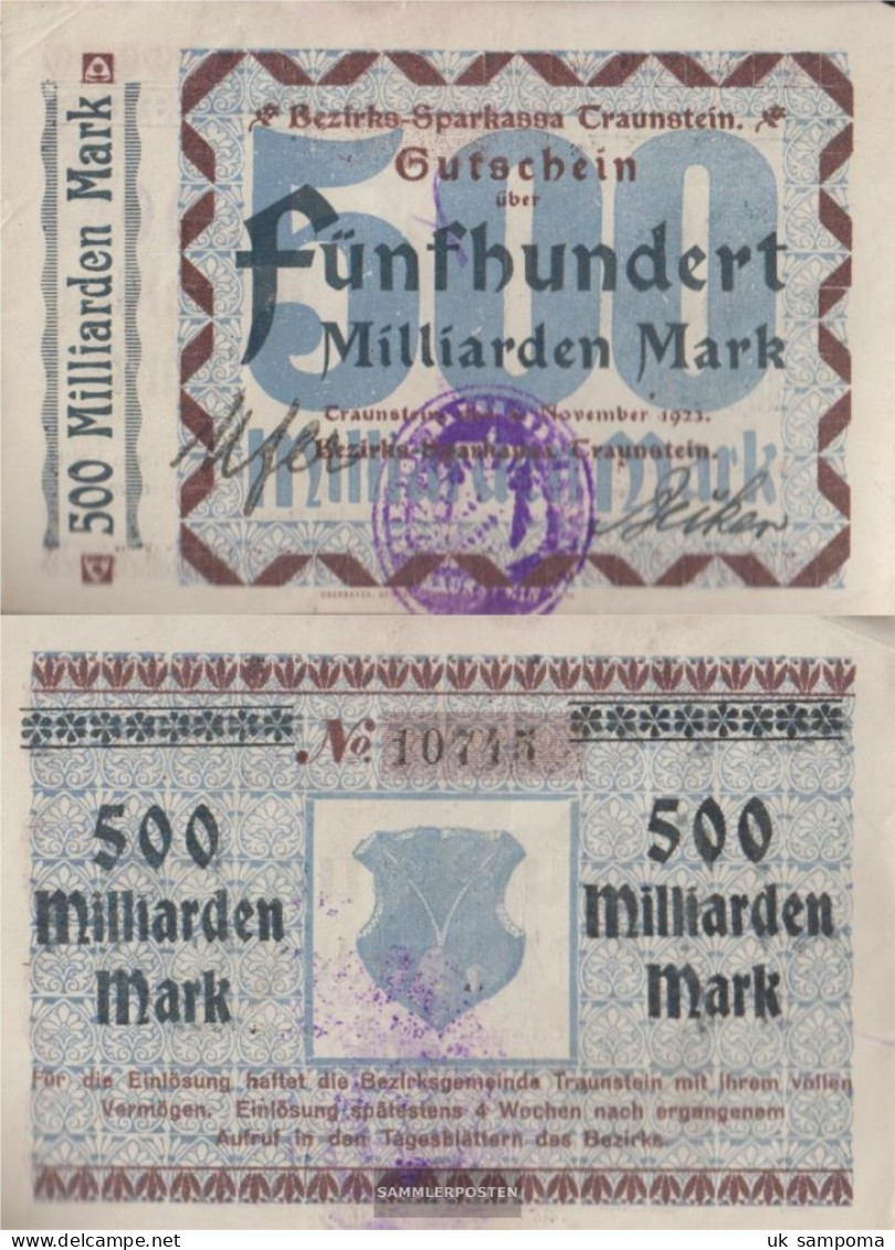 Traunstein Inflationsgeld Sparkassa Traunstein Used (III) 1923 500 Billion Mark - 500 Milliarden Mark