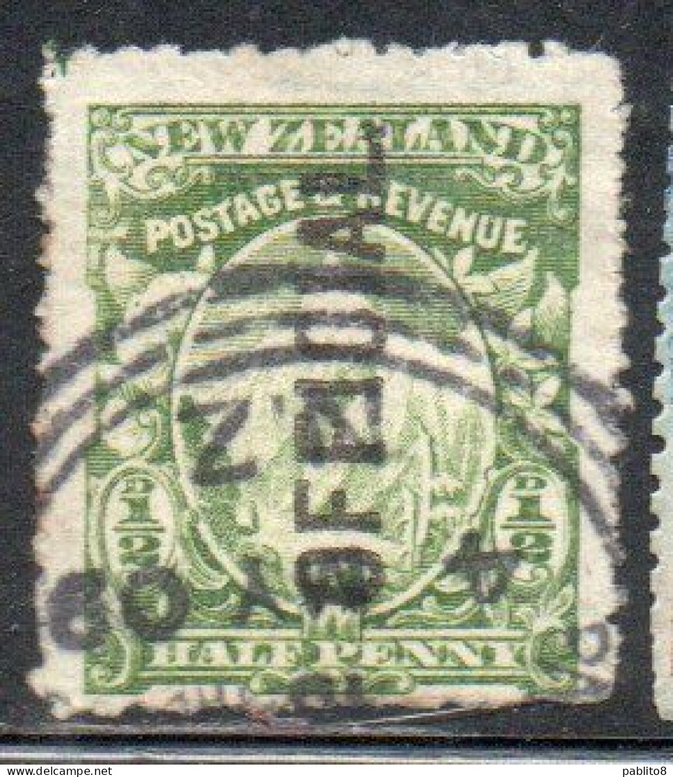 NEW ZEALAND NUOVA ZELANDA 1907 OFFICIAL STAMPS MOUNT COOK OVERPRINTED 1/2c USED USATO OBLITERE' - Service