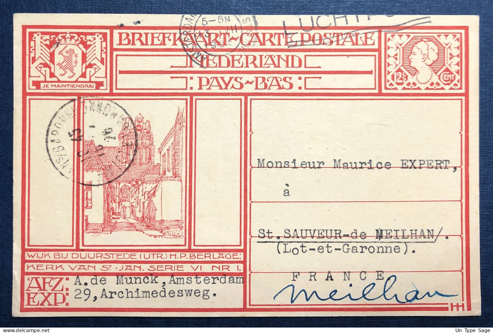 Pays-Bas, Entier-Carte D'Amsterdam 13.7.1926 Pour La France - (N783) - Postal Stationery