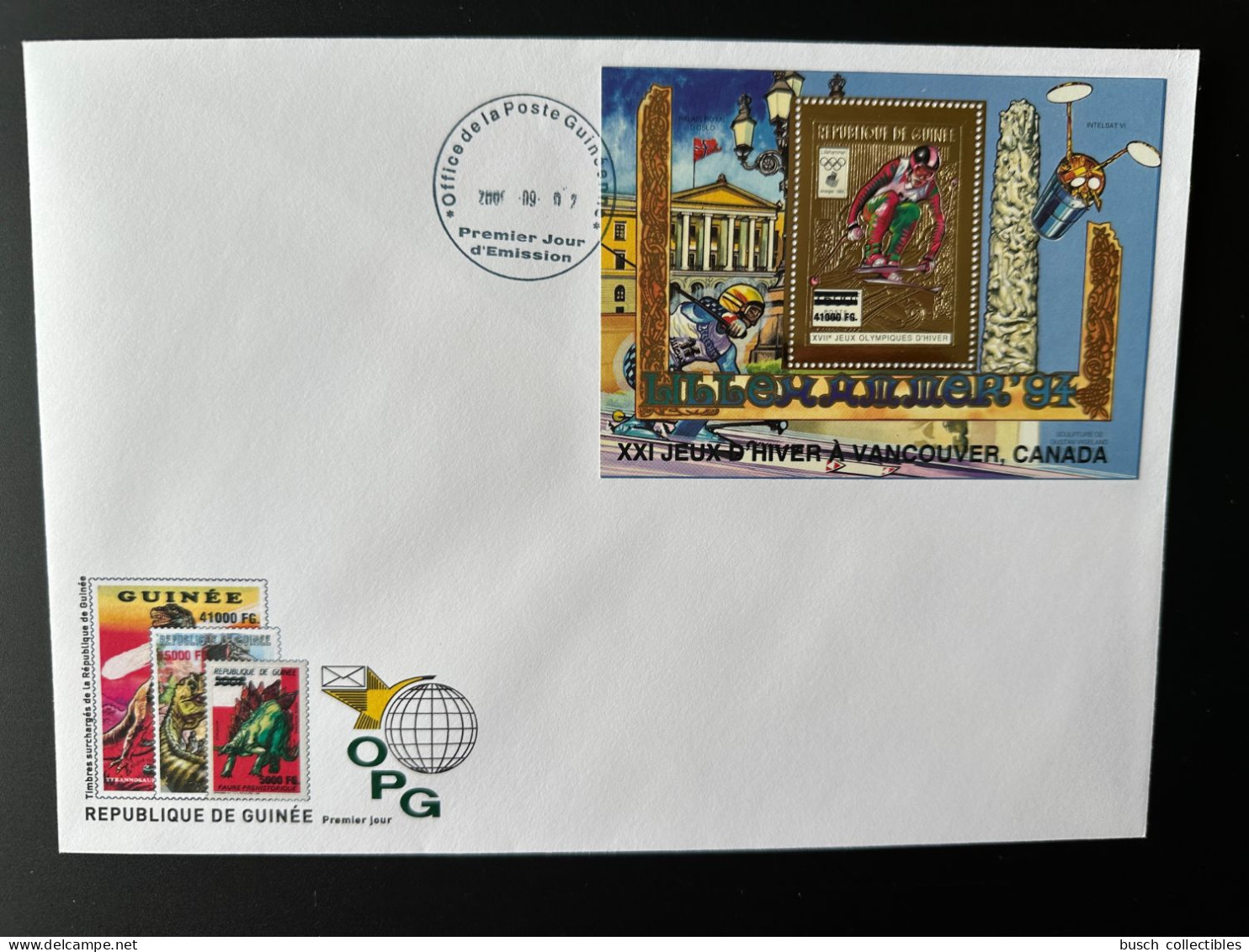 Guinée Guinea 2009 FDC Mi. Bl. 1728 Surchargé Overprint Or Gold Olympic Lillehammer 1994 Vancouver 2010 Jeux Olympiques - Hiver 2010: Vancouver