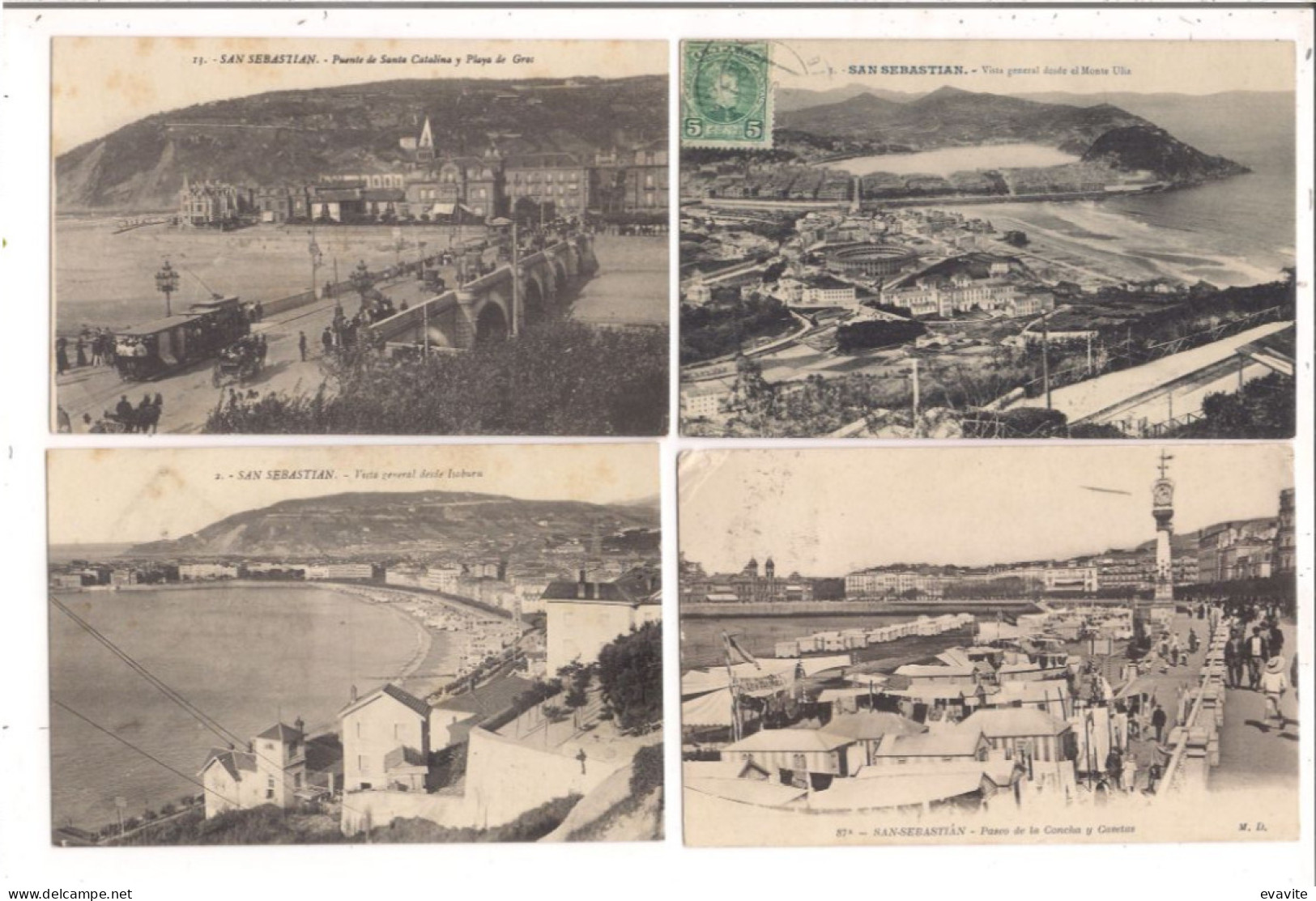 CPA Lot De 4    Espagne  -  SAN-SEBASTIAN - Collections & Lots