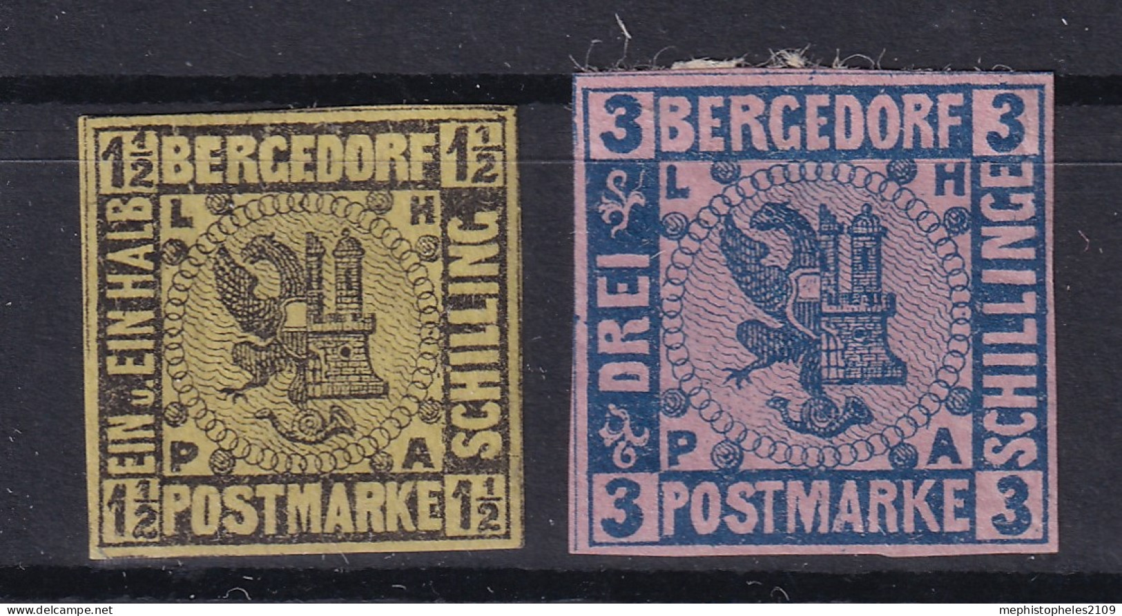 BERGEDORF 1861 - MLH - Mi 2, 4 - Bergedorf