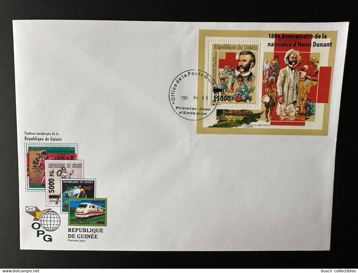 Guinée Guinea 2008 FDC Mi. Bl. 1650 Surchargé Overprint 180e Anniversaire Henri Dunant Red Cross Croix Rouge Rotes Kreuz - Guinea (1958-...)