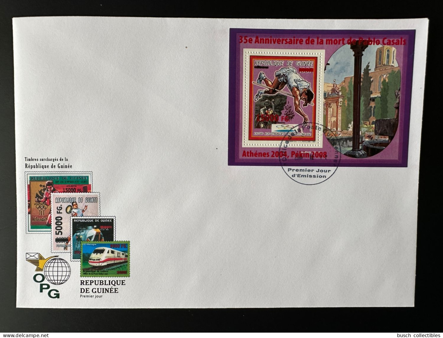 Guinée Guinea 2008 FDC Mi. Bl. 1648 Surchargé Overprint Olympic Games Barcelona 1992 Beijing Athenes 2004 Pablo Casals - Summer 2008: Beijing