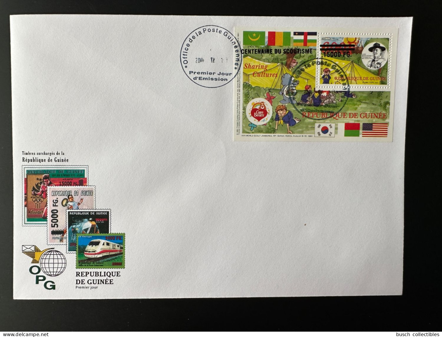 Guinée Guinea 2008 FDC Mi. Bl. 1643 Surchargé Overprint Scouts Scoutisme Pfadfinder Papillon Lord Baden-Powell Drapeau - Guinea (1958-...)