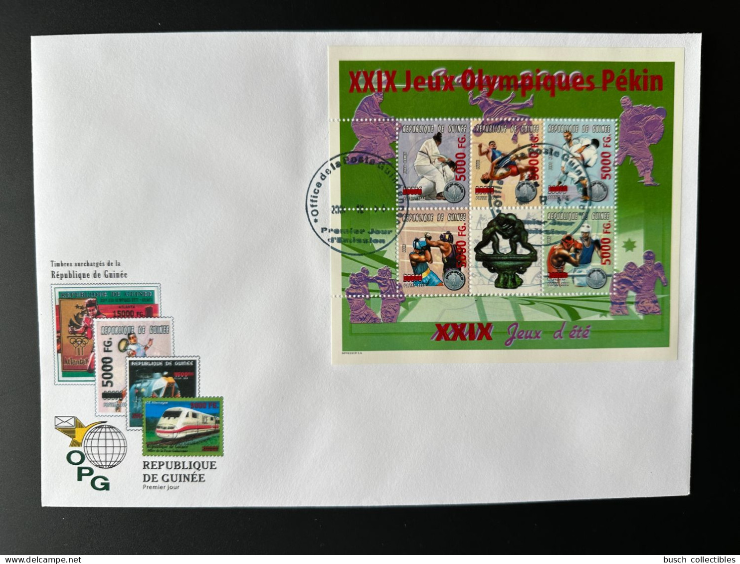 Guinée Guinea 2008 FDC Mi. 6270-6274 Surchargé Overprint Olympic Games Sydney 2000 Pekin Beijing 2008 Jeux Olympiques - Boxeo