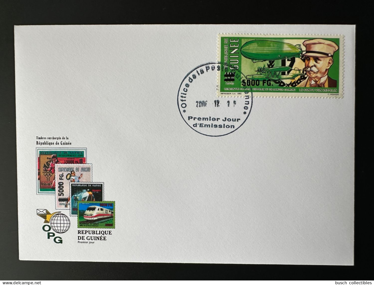 Guinée Guinea 2008 FDC Mi. 6311 Surchargé Overprint Ferdinand Von Zeppelin 170è Anniversaire 170th Anniversary - Zeppelins