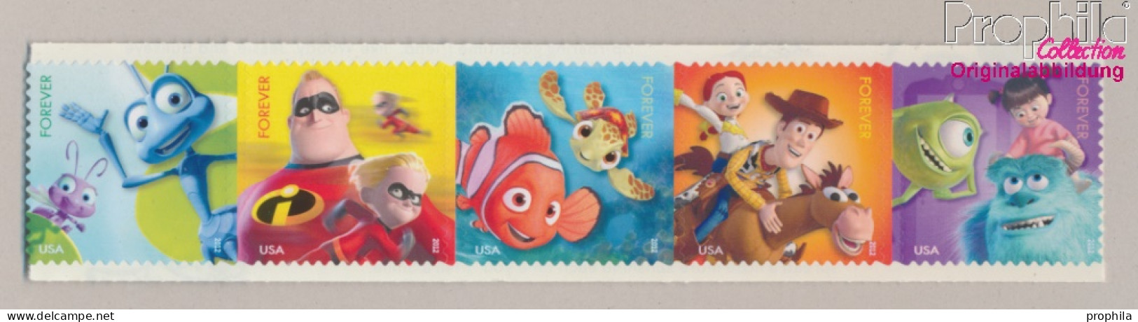 USA 4848-4852 Fünferstreifen (kompl.Ausg.) Postfrisch 2012 Pixar Filme (10162086 - Unused Stamps