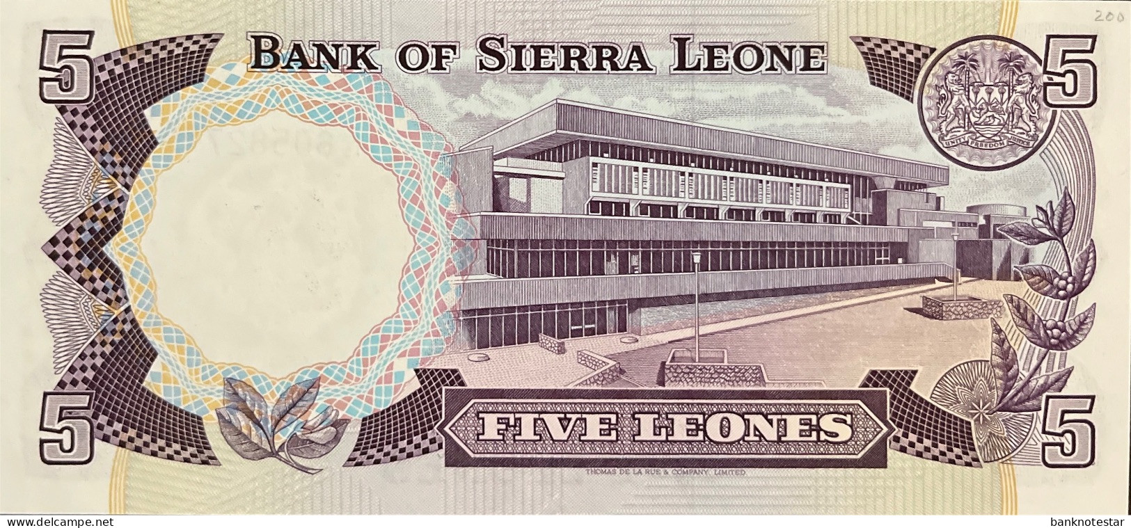 Sierra Leone 5 Leone, P-7f (4.8.1984) - UNC - Sierra Leona