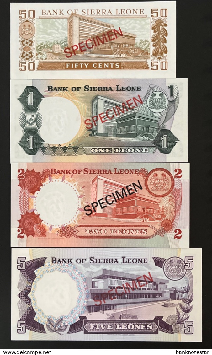 Sierra Leone 50 Cents - 5 Leone, P-CS2 (1978) - UNC - SPECIMEN SET - Sierra Leone