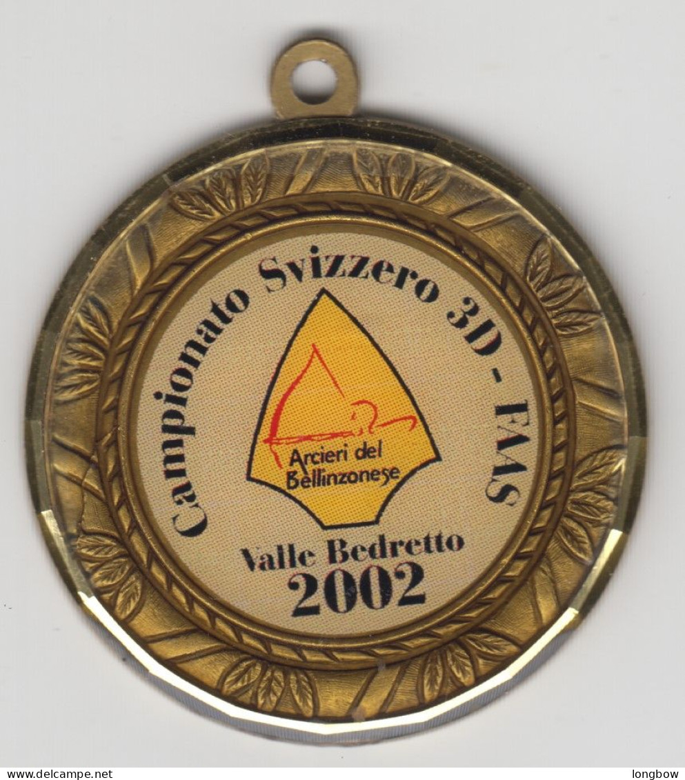 Archery Medal Swiss Championship  2002 -  Ø 5 Cm. - Boogschieten