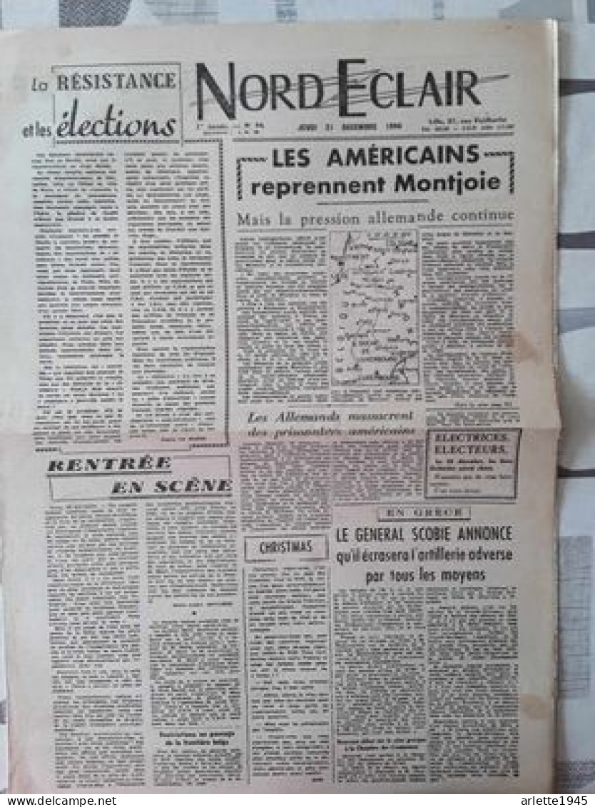 JOURNAL NORD ECLAIR N° 94  JEUDI 21 DECEMBRE   1944 - 1939-45