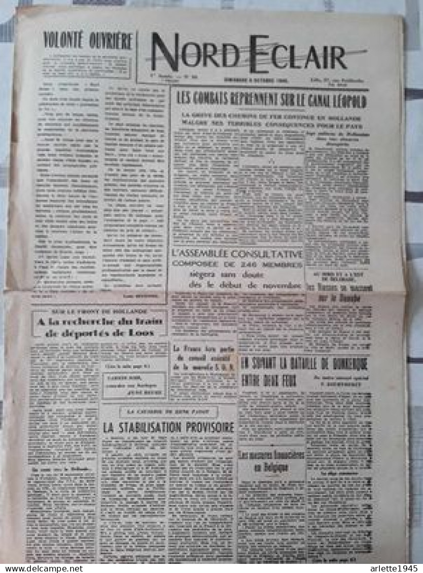 JOURNAL NORD ECLAIR N° 30  DIMANCHE 8 OCTOBRE   1944 - 1939-45