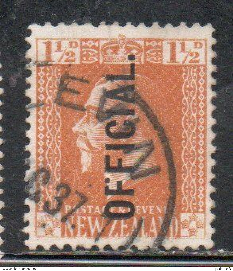 NEW ZEALAND NUOVA ZELANDA 1915 1919 OFFICIAL STAMPS KING GEORGE V 1 1/2p USATO USED OBLITERE' - Used Stamps