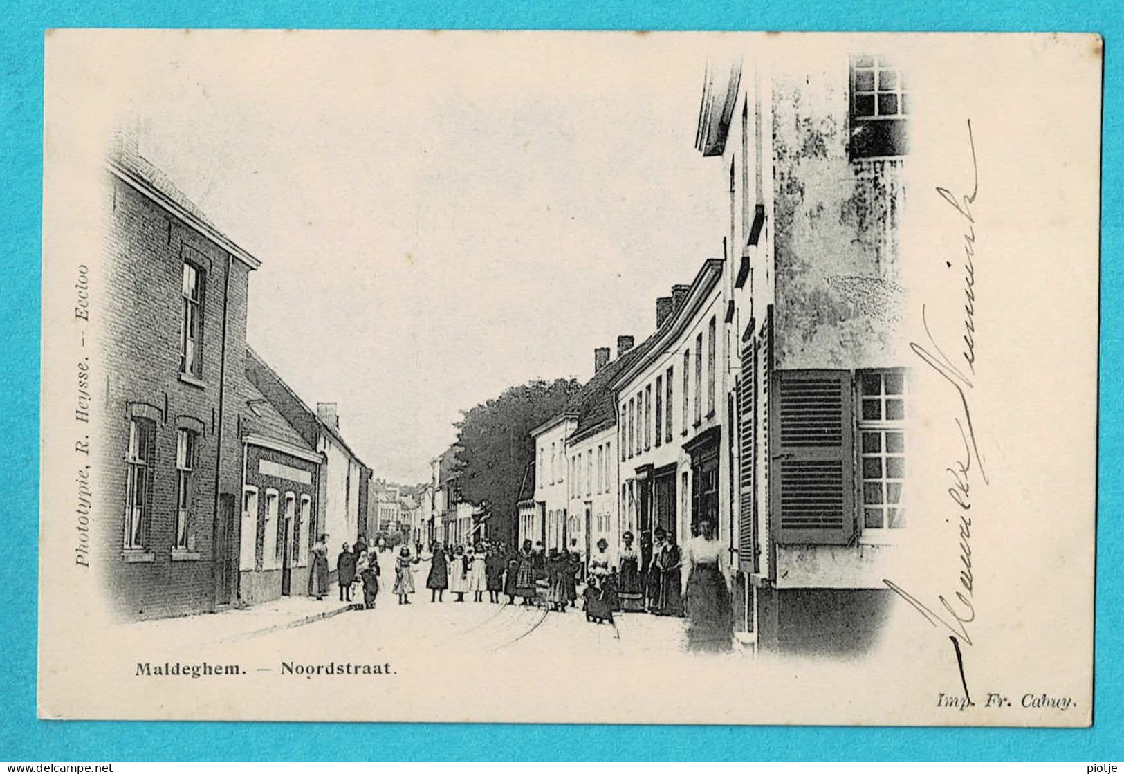 * Maldegem - Maldeghem (Oost Vlaanderen) * (Phototypie R. Heysse Eecloo) Noordstraat, Animée, Tramway, Unique, TOP - Maldegem