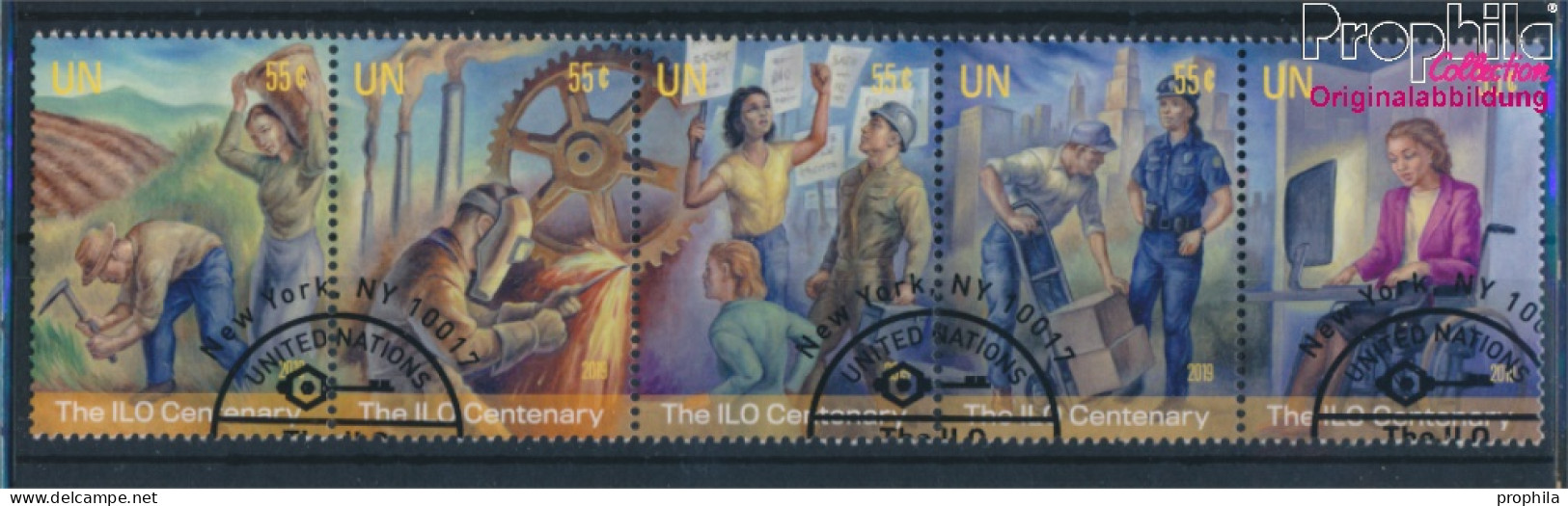 UNO - New York 1713-1717 Fünferstreifen (kompl.Ausg.) Gestempelt 2019 Arbeitsorganisation (10159928 - Used Stamps