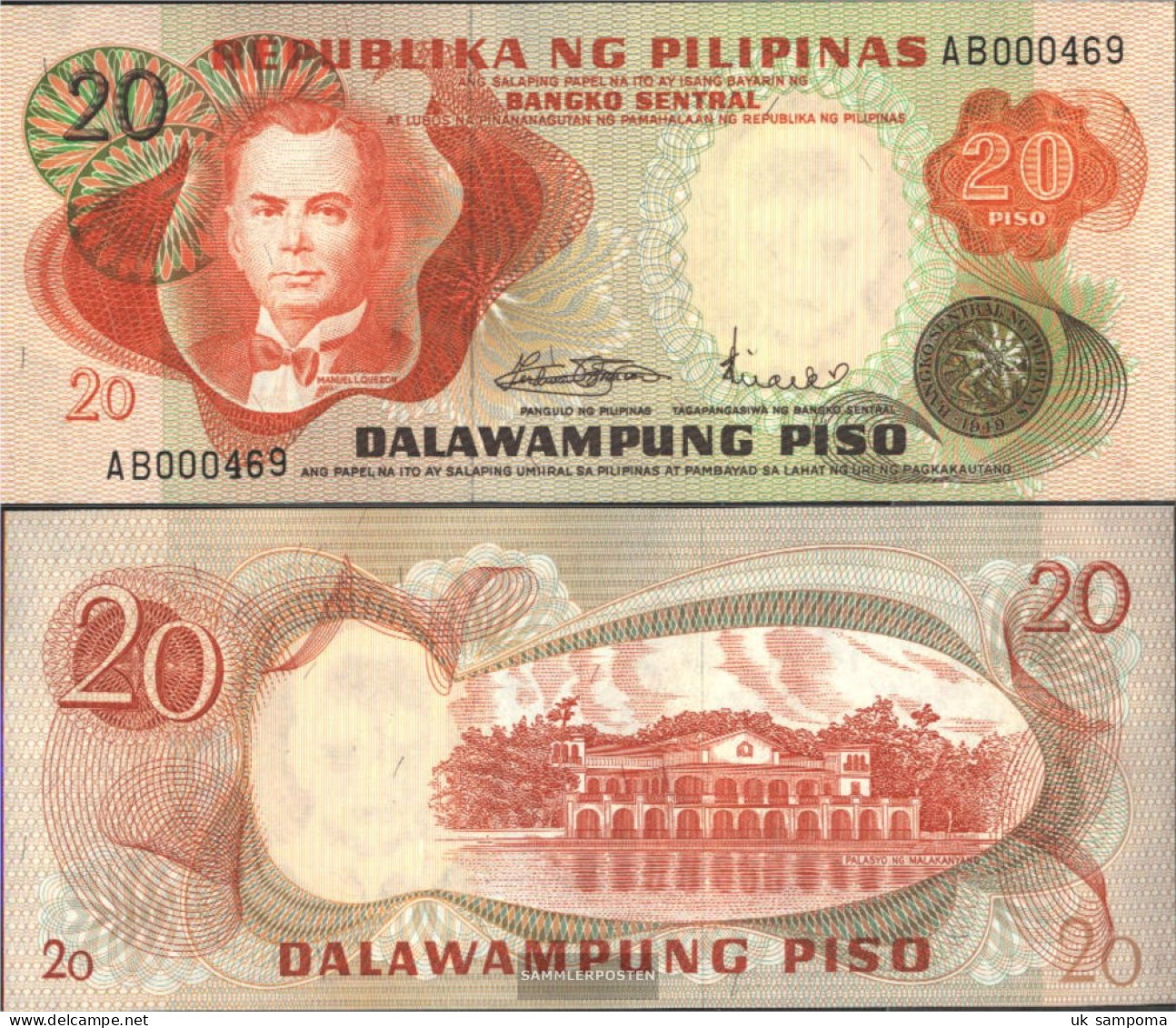 Philippines Pick-number: 150a Uncirculated 20 Piso - Philippines