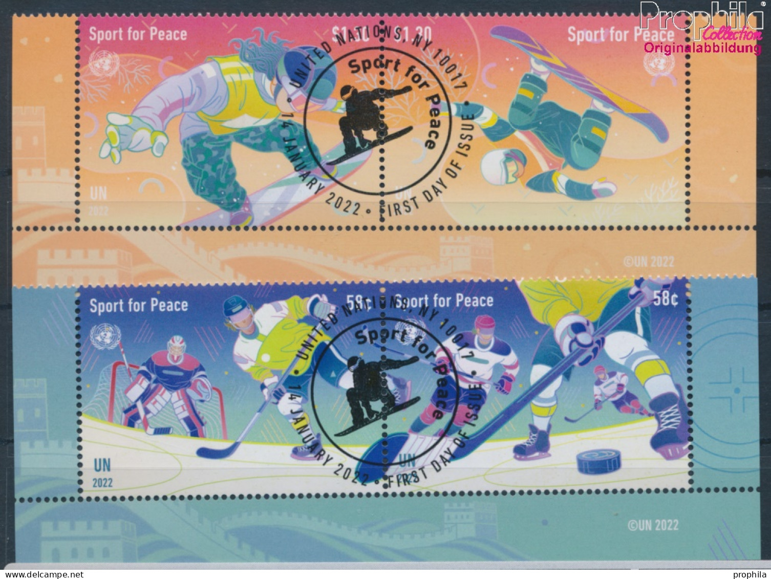 UNO - New York 1837-1840 Paare (kompl.Ausg.) Gestempelt 2022 Olympische Winterspiele (10159792 - Used Stamps