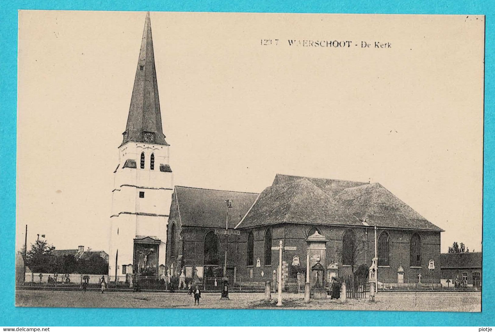 * Waarschoot - Waerschoot (Oost Vlaanderen) * (SAIA, Nr 1237) De Kerk, église, Church, Animée, Cimetière, Old - Waarschoot