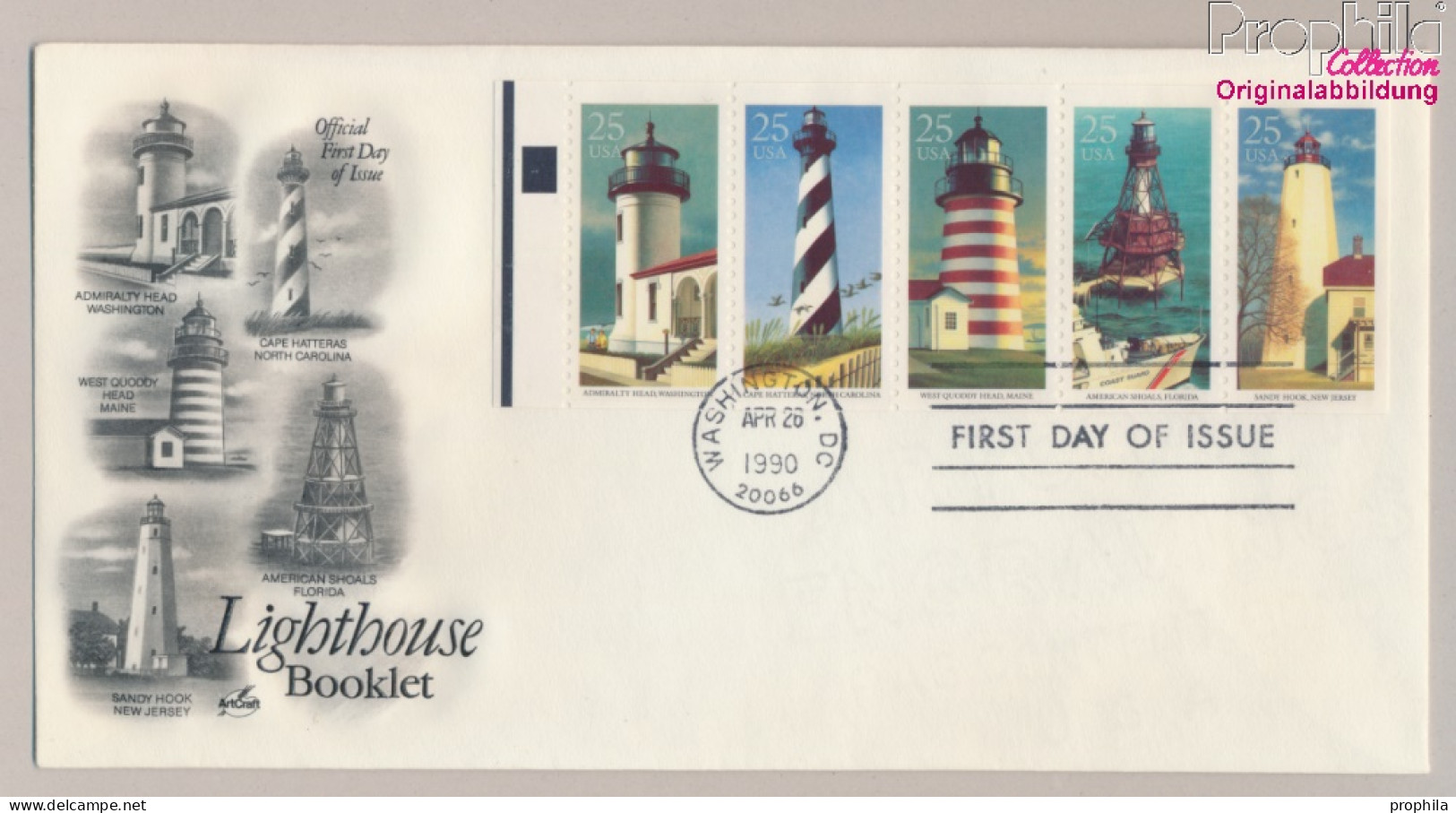 USA 2085-2089 (kompl.Ausg.) FDC 1990 Leuchttürme (10161868 - 1981-1990