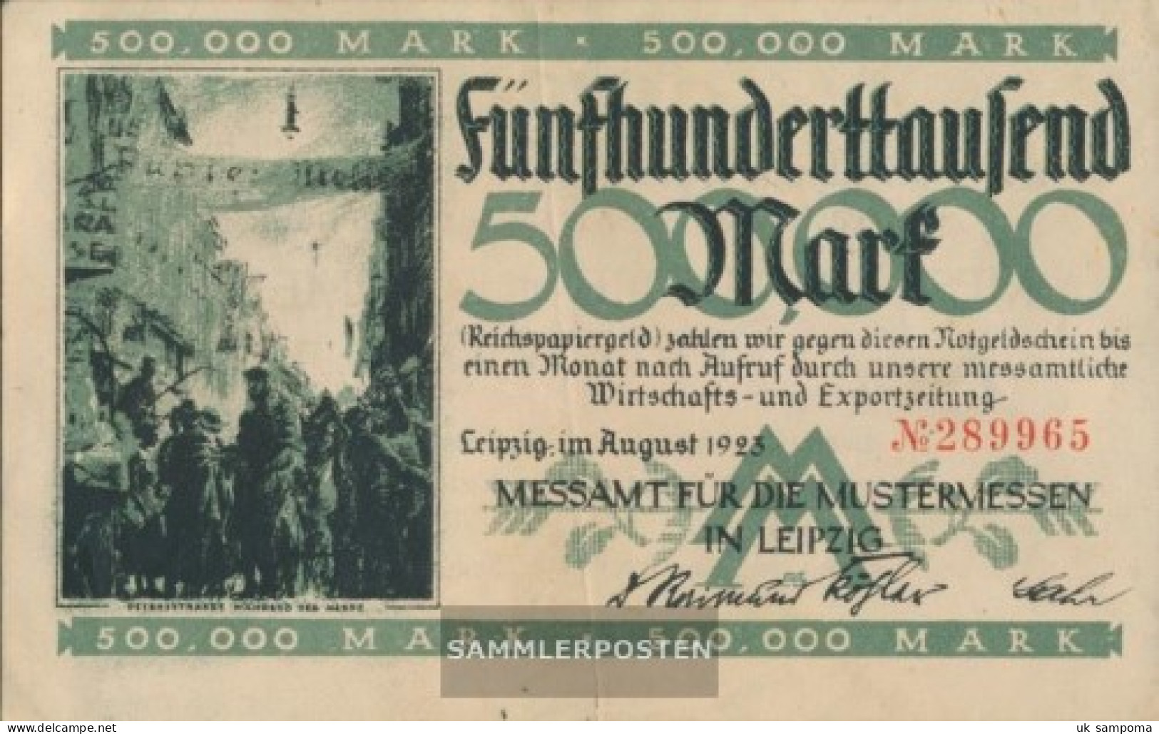 Leipzig Inflationsgeld City Leipzig Used (III) 1923 500.000 Mark - 500.000 Mark