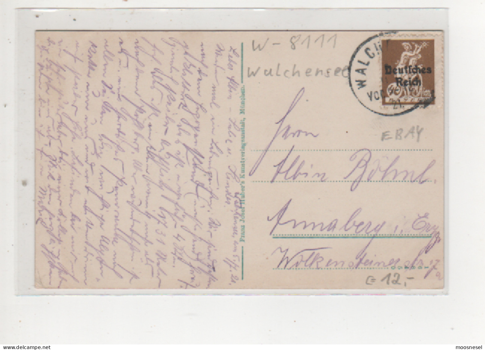 Antike Postkarte Walchensee U. Herzogstand Dorf Walchensee Von 1921 - Windischeschenbach