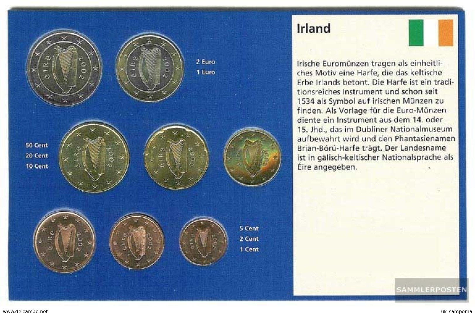 Ireland 2002 Stgl./unzirkuliert Kursmünzensatz Stgl./unzirkuliert 2002 Euro-first Edition - Irlanda