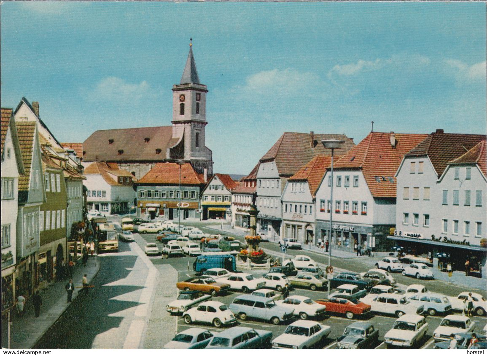 D-97616 Bad Neustadt - Saale - Marktplatz - Cars - VW Käfer - Ford Capri - Opel Sprint - Simca - Opel Kadett Coupe - Mellrichstadt