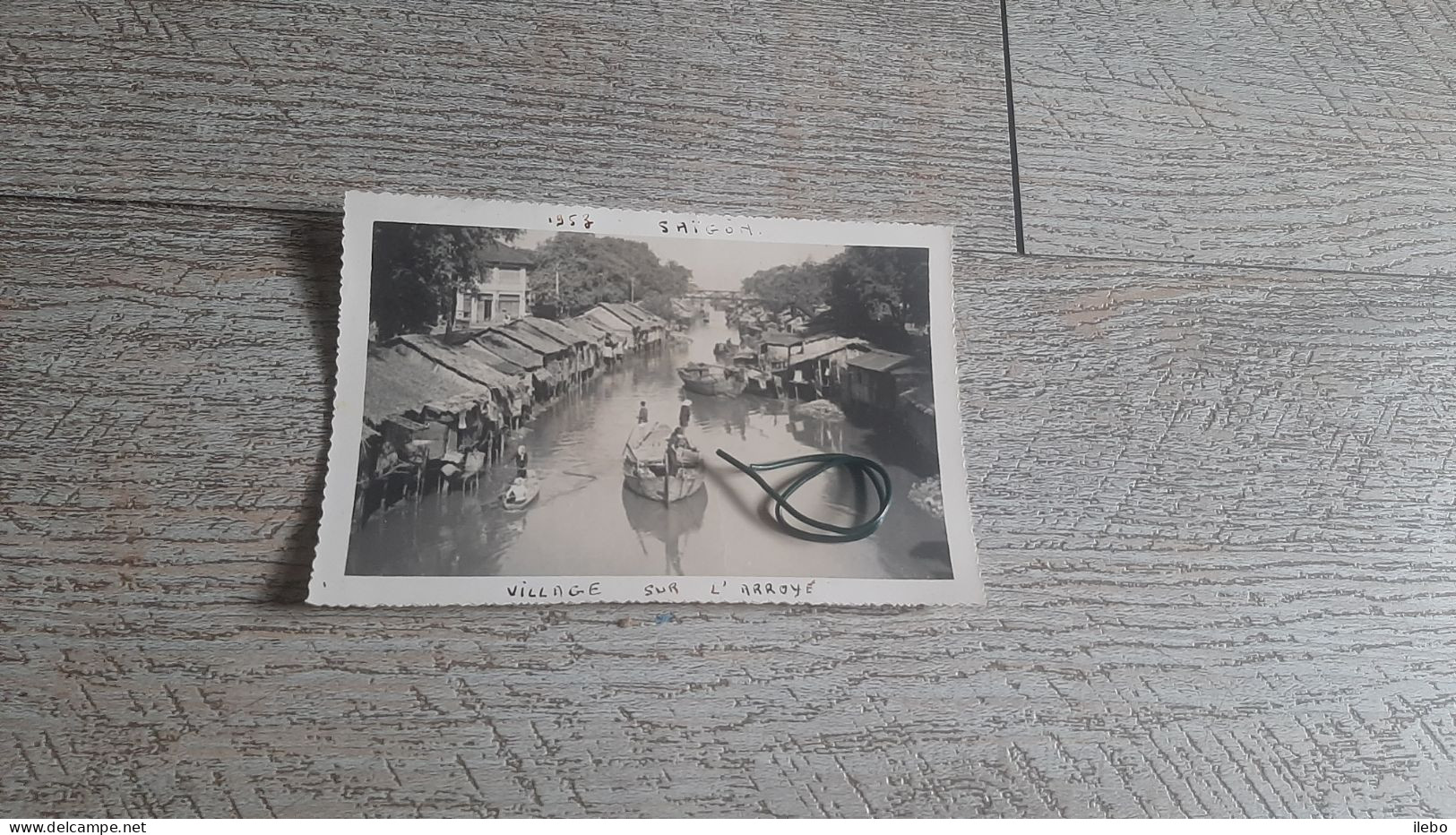 Photographie Ancienne Originale Saïgon Village Sur L'aroyau 1953  Vietnam Indochine - Asia