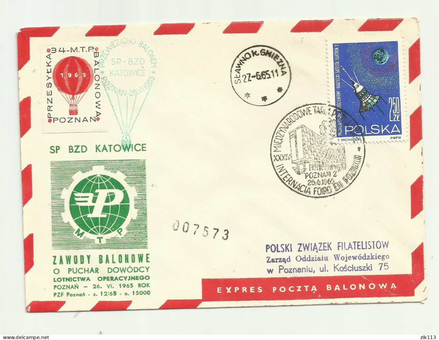 Poland 1965 - Balloon Post - Ballonnen