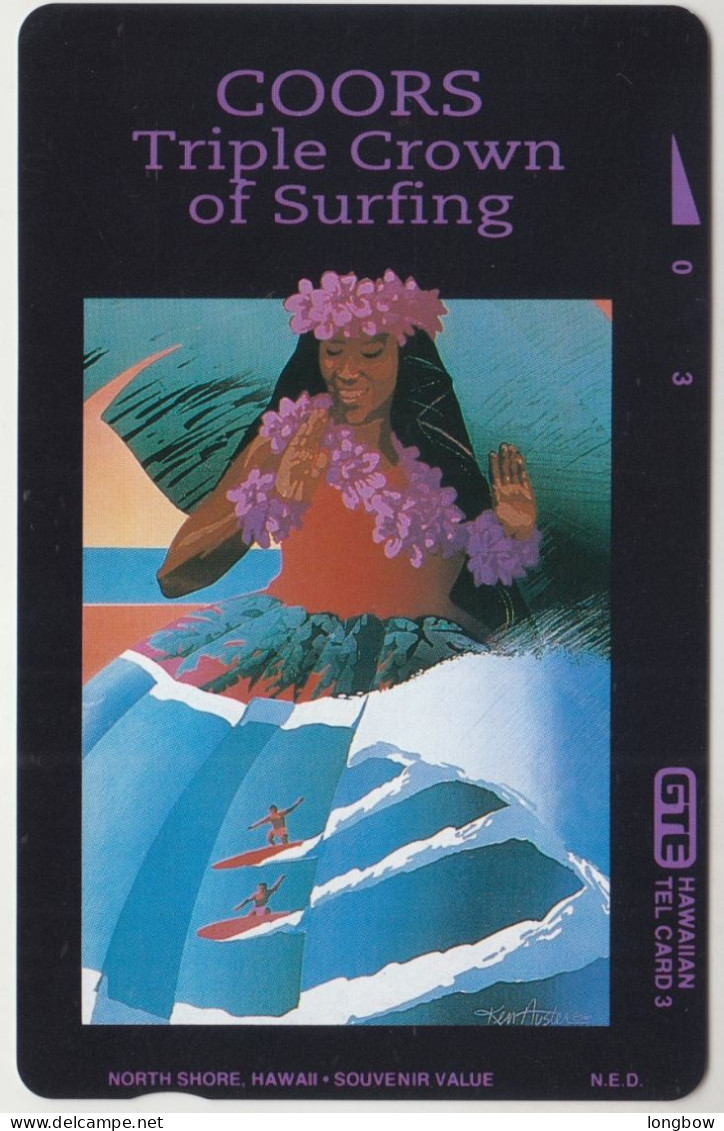 Hawaii Private Cards N°25 - 1994 Coors Light Hula Girl 4.000ex. Mint - Hawaii