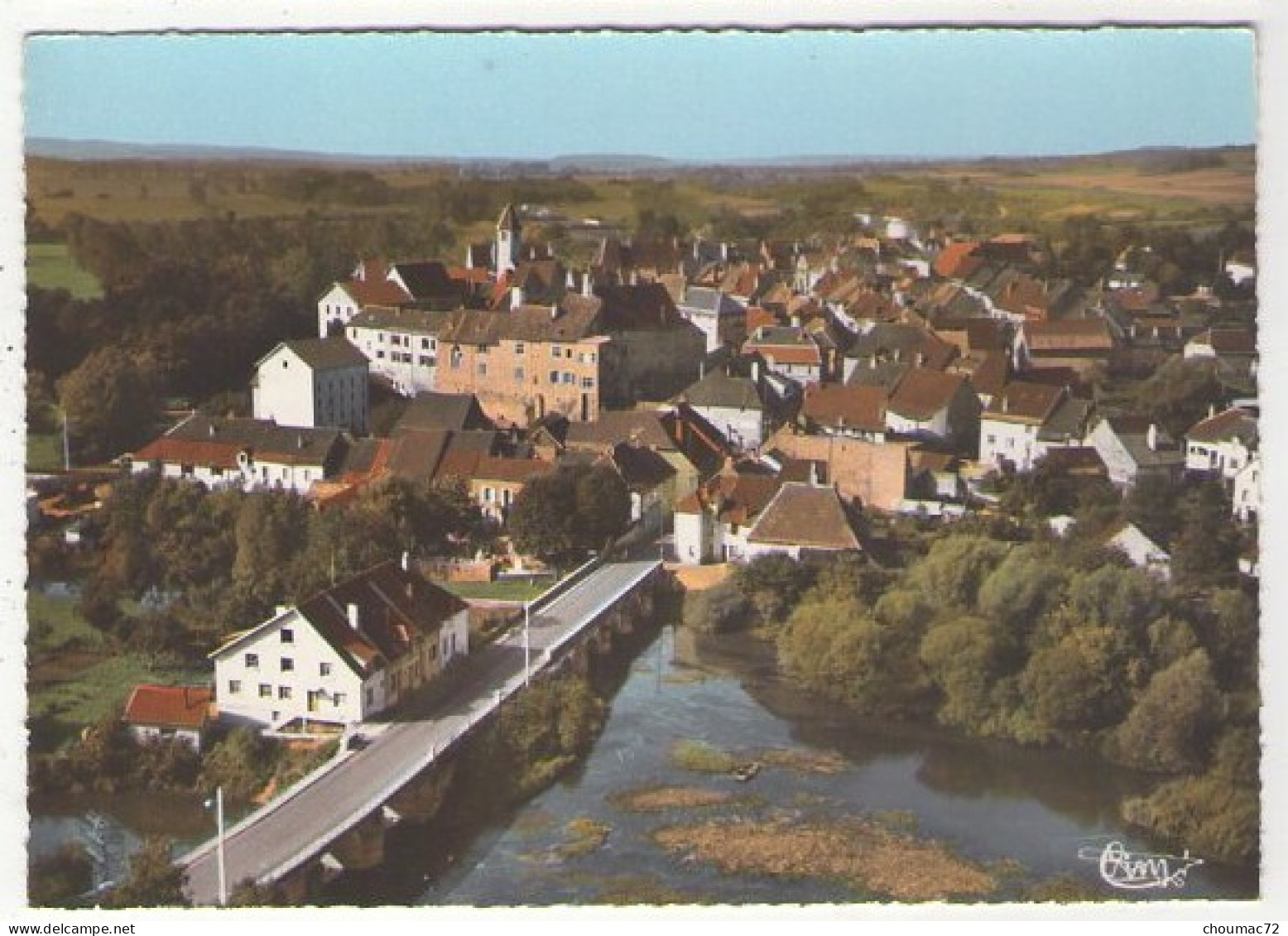 GF (70) 089, Marnay, Combier 476 83 A, Vue Générale Aérienne Et Le Pont Sur L'Ognon  - Marnay