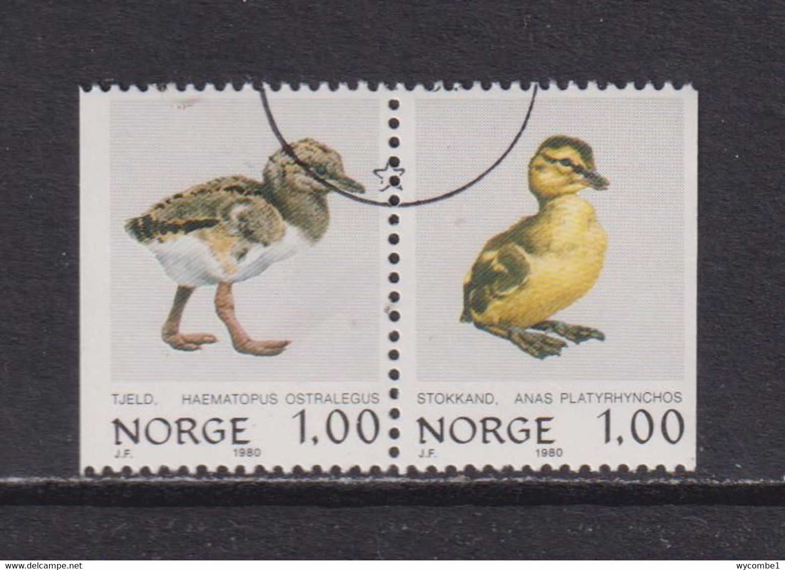 NORWAY - 1980 Birds 1k  Booklet Pair  Used As Scan - Used Stamps