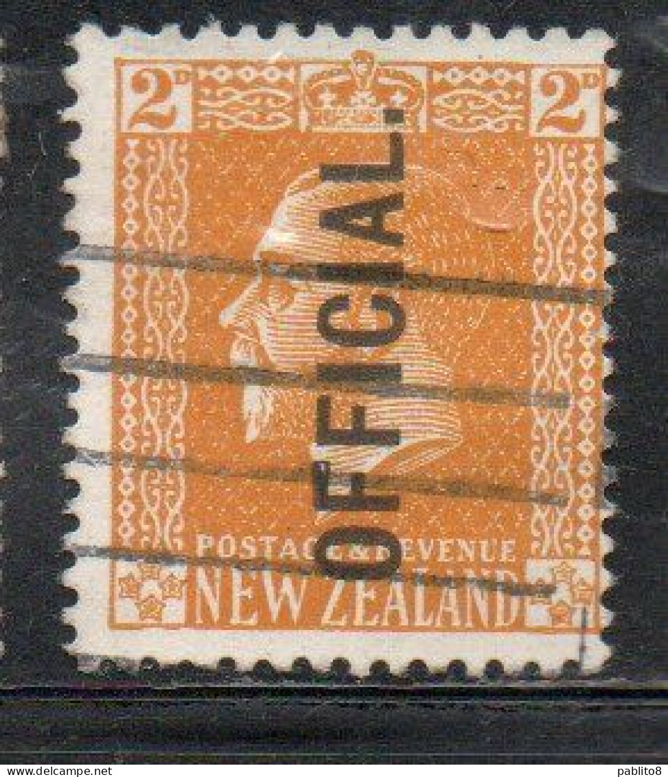 NEW ZEALAND NUOVA ZELANDA  1915 1919 1917 OFFICIAL STAMPS KING GEORGE V 2p USATO USED OBLITERE' - Used Stamps