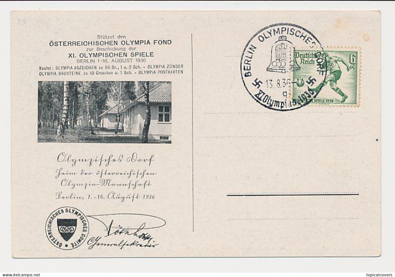 Postcard / Postmark Olympic Games Berlin Germany 1936 - Athletics - Summer 1936: Berlin