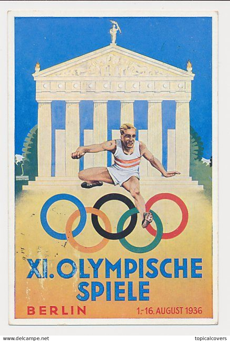 Postcard / Postmark Olympic Games Berlin Germany 1936 - Athletics - Estate 1936: Berlino