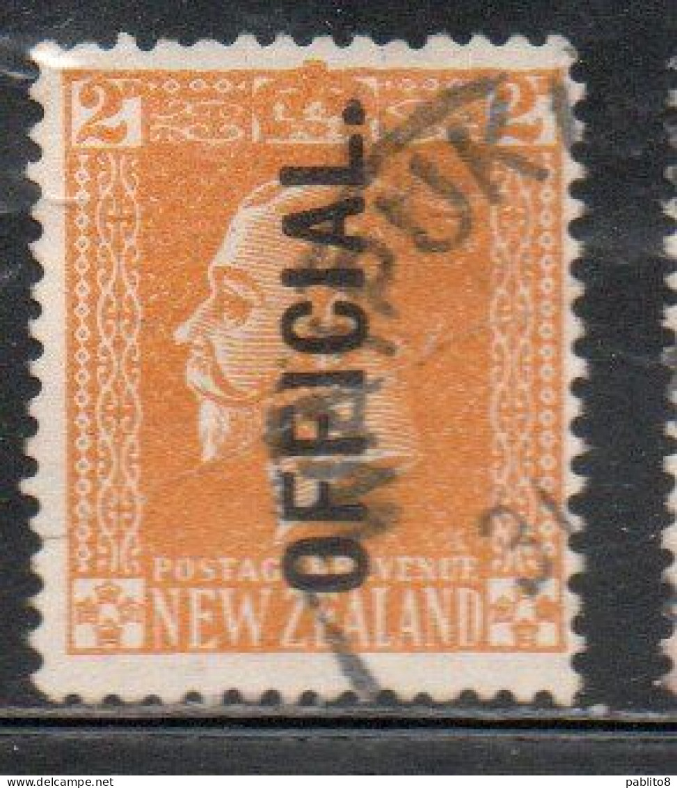 NEW ZEALAND NUOVA ZELANDA  1915 1919 1917 OFFICIAL STAMPS KING GEORGE V 2p USATO USED OBLITERE' - Used Stamps