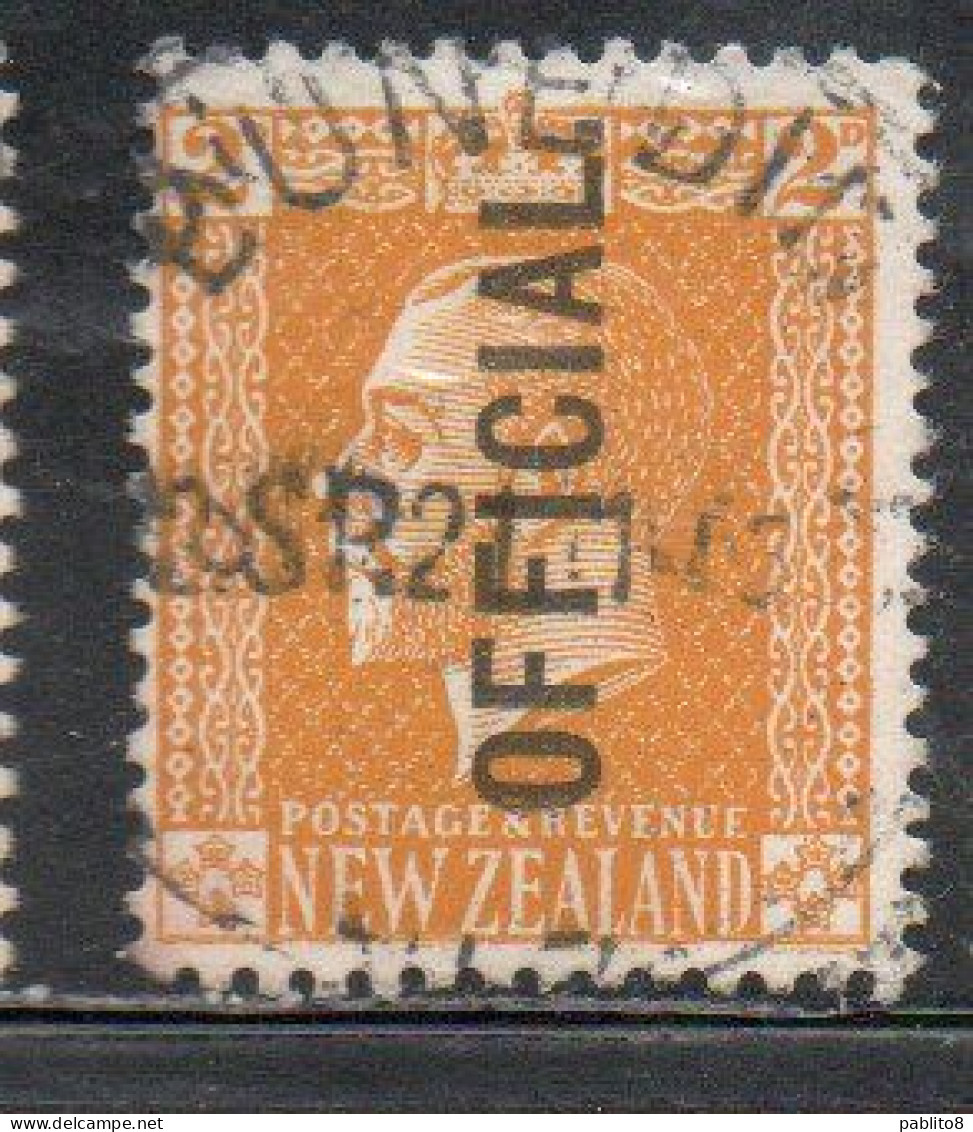 NEW ZEALAND NUOVA ZELANDA  1915 1919 1917 OFFICIAL STAMPS KING GEORGE V 2p USATO USED OBLITERE' - Oblitérés