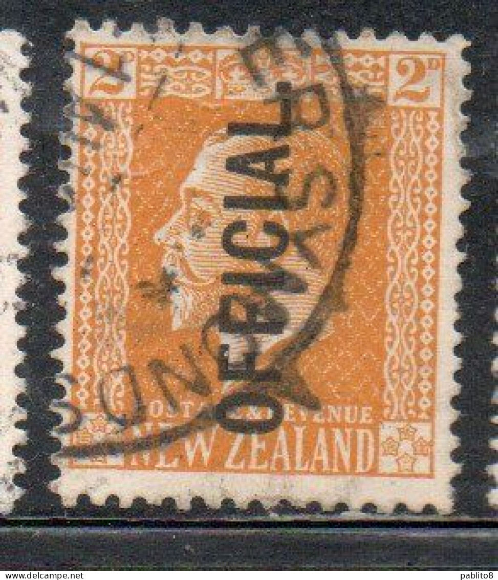 NEW ZEALAND NUOVA ZELANDA  1915 1919 1917 OFFICIAL STAMPS KING GEORGE V 2p USATO USED OBLITERE' - Oblitérés