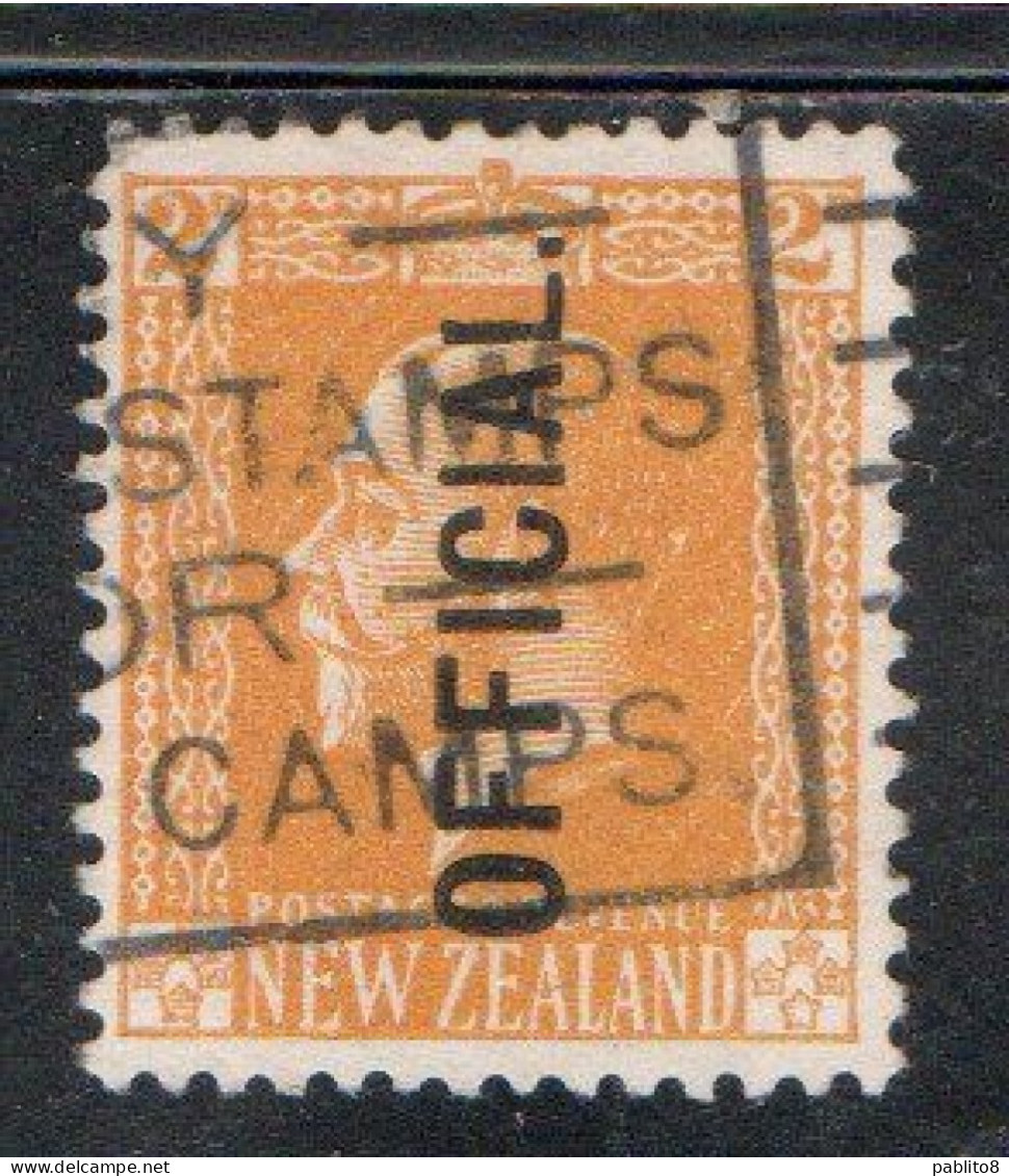 NEW ZEALAND NUOVA ZELANDA  1915 1919 1917 OFFICIAL STAMPS KING GEORGE V 2p USATO USED OBLITERE' - Usati