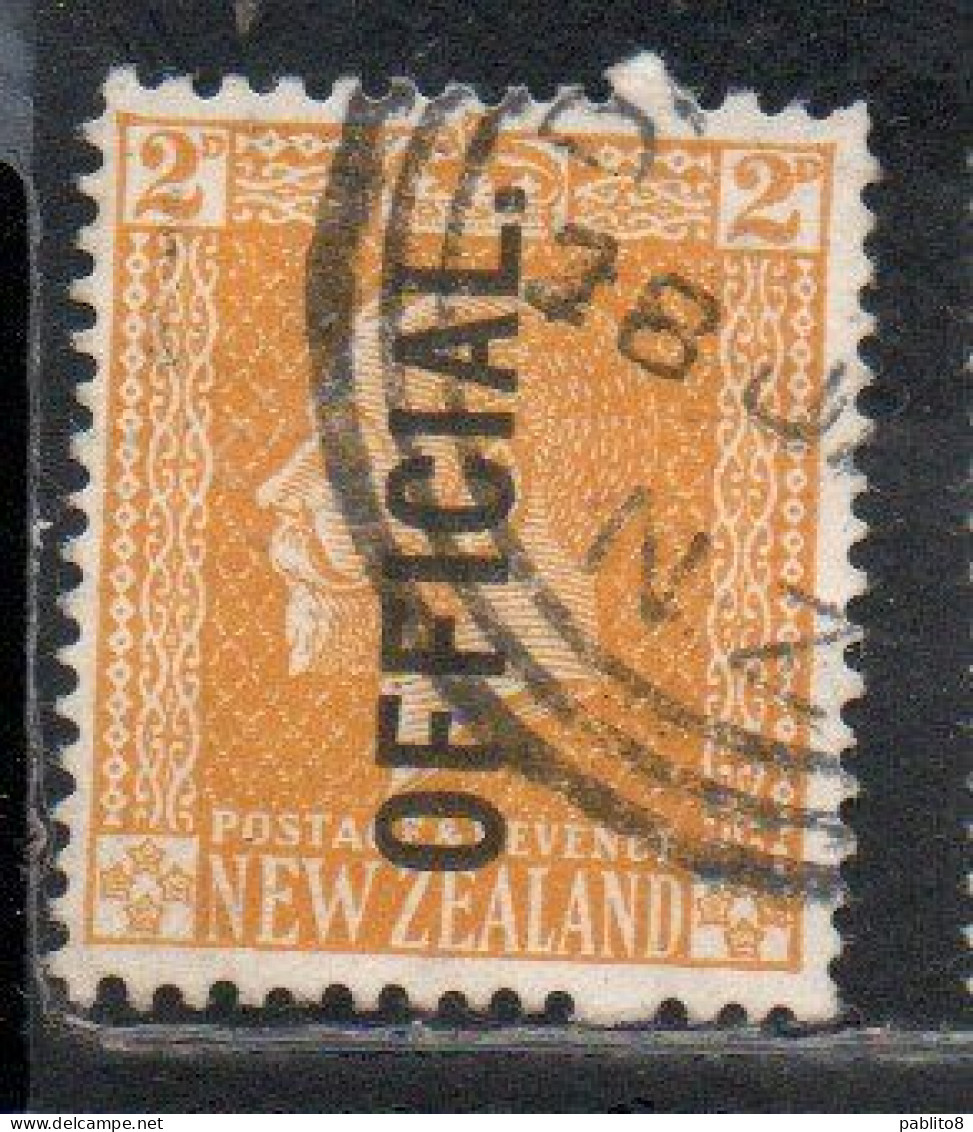 NEW ZEALAND NUOVA ZELANDA  1915 1919 1917 OFFICIAL STAMPS KING GEORGE V 2p USATO USED OBLITERE' - Usati