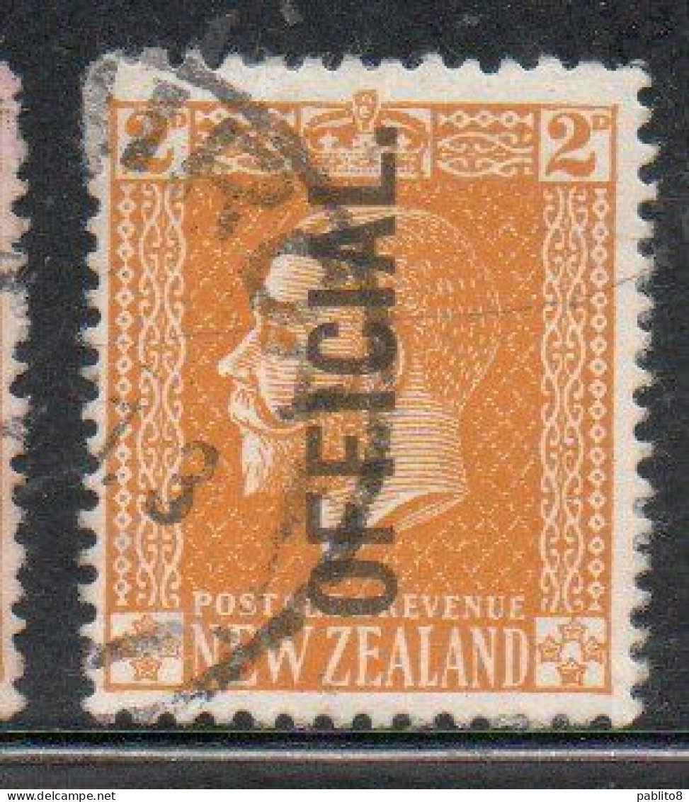 NEW ZEALAND NUOVA ZELANDA  1915 1919 1917 OFFICIAL STAMPS KING GEORGE V 2p USATO USED OBLITERE' - Usati