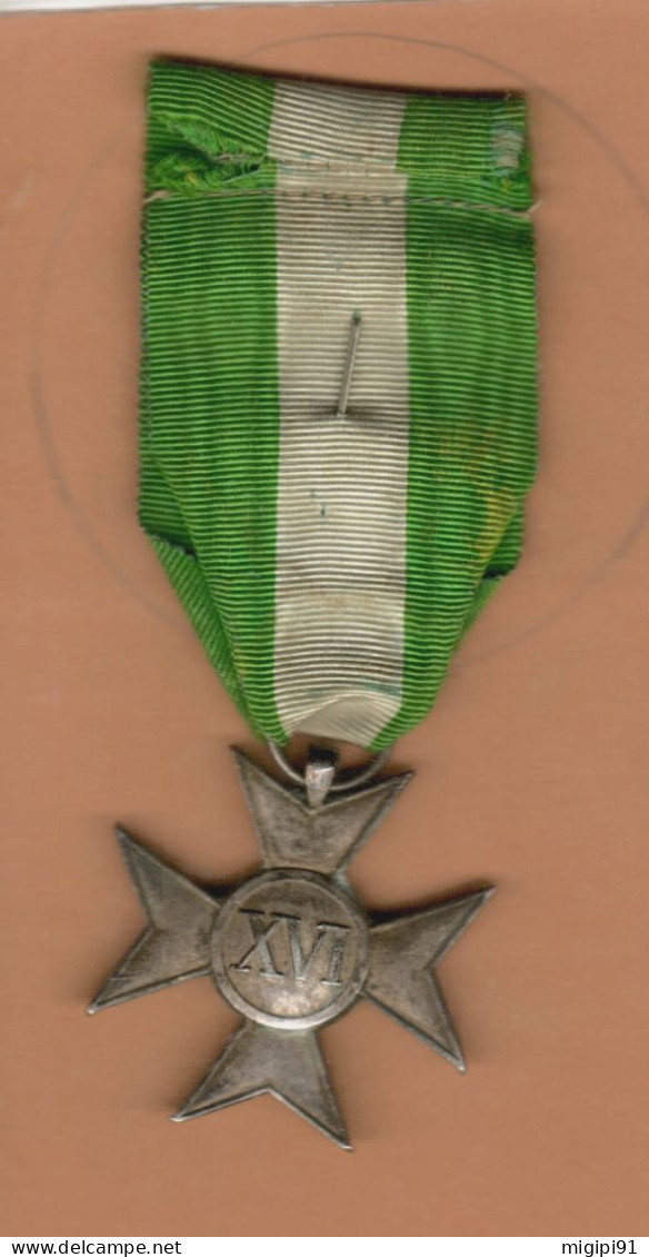 §§ CROCE Di ANZIANITA' XVI  In ARGENTO  Con FASCETTO Da BAVERO  §§ - Italy