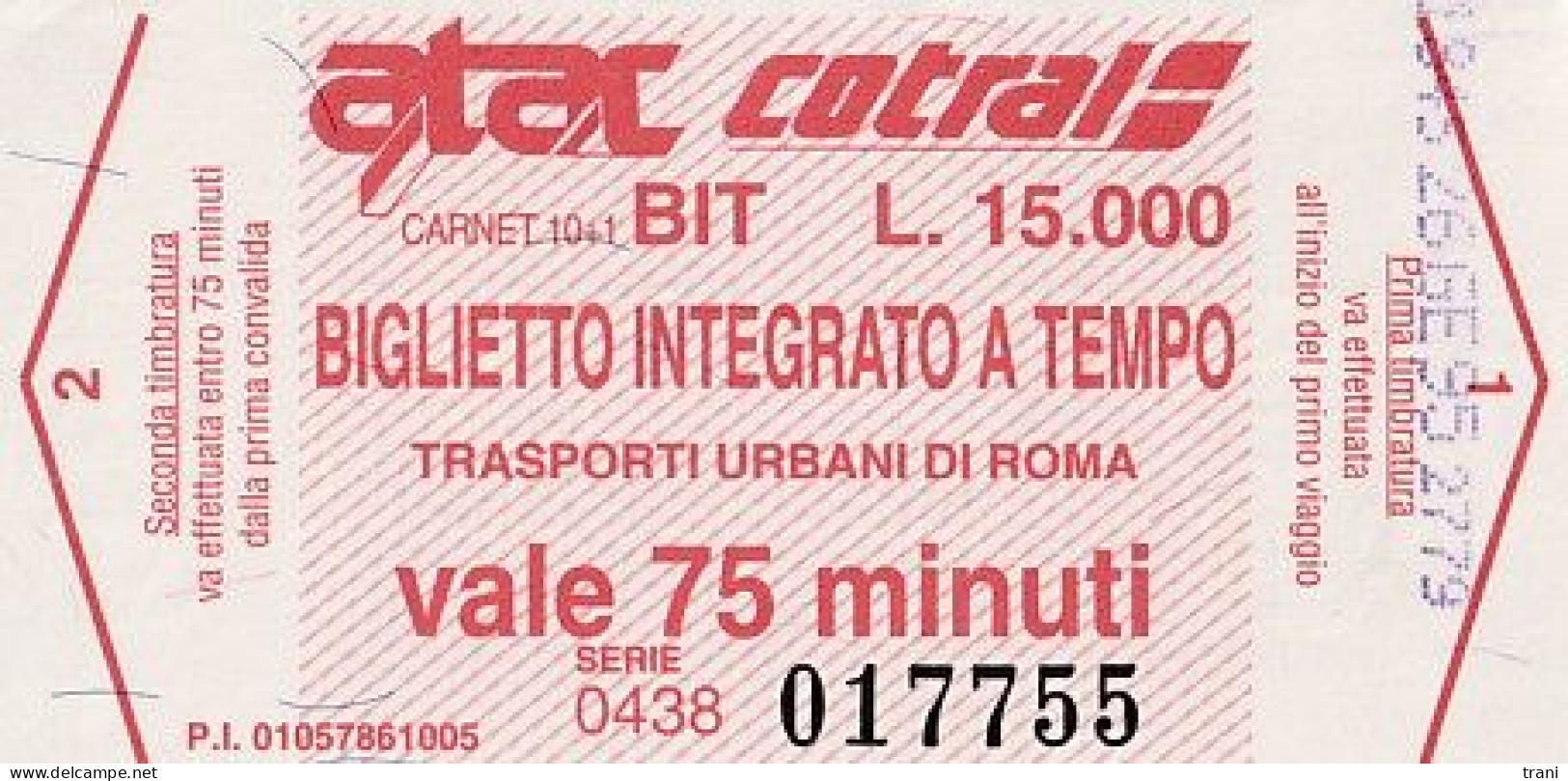 ATAC COTRAL - Trasporti Urbani Di Roma - Anno 1995 - Europa